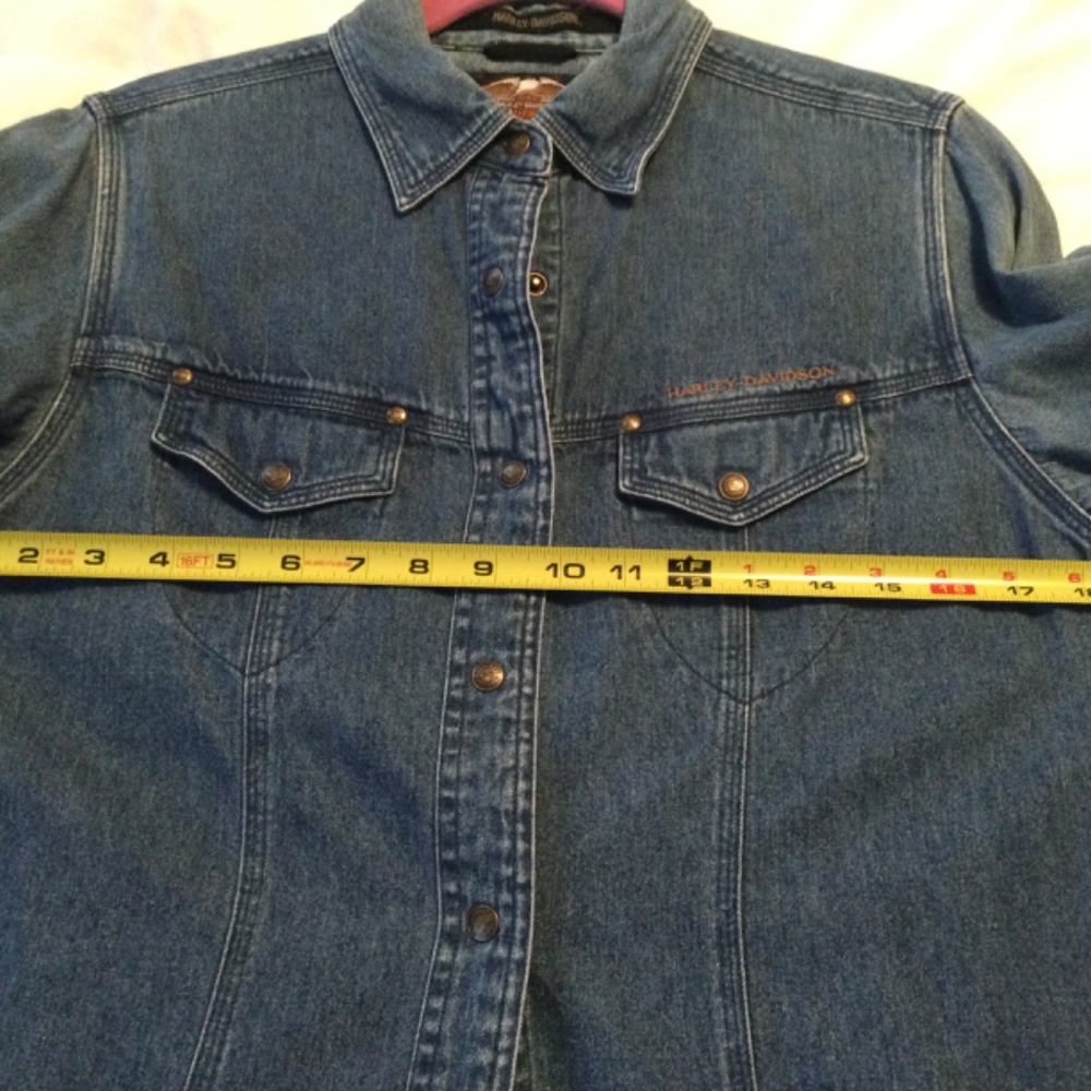 Harley Davidson Snap Front Denim Shirt - Picture 2 of 5